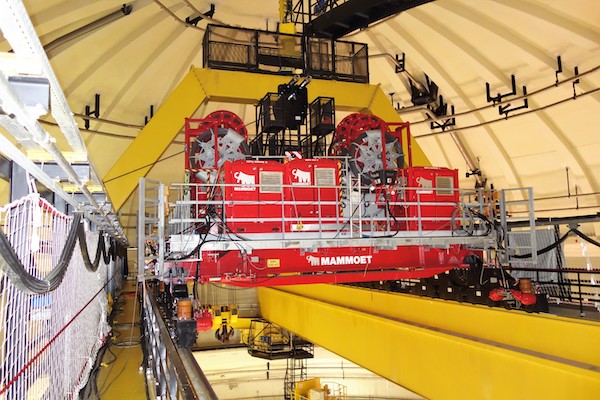 Mammoet: A lifting trolley, installed on the polar crane, which was used for lifting and tailing the steam generator
