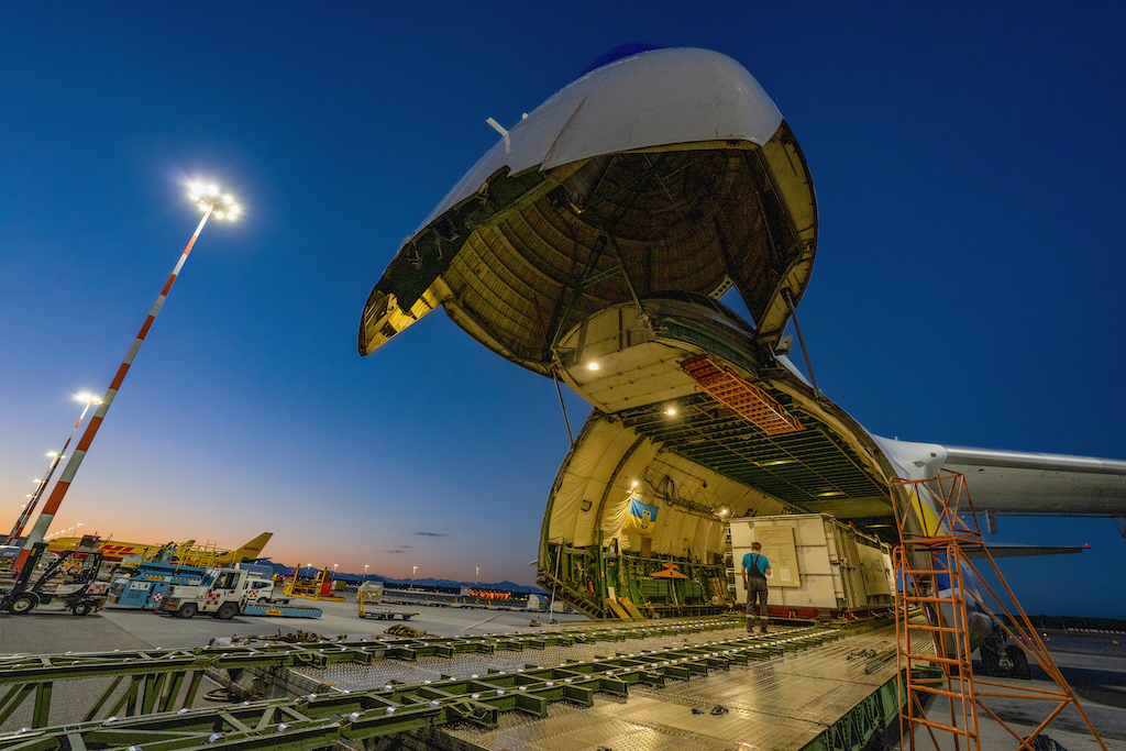 Loading operations at Milan Malpensa Airport Italy