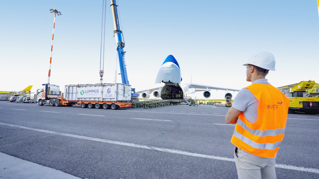 Personal loading supervision at Milan Malpensa Airport Italy