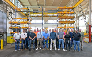 Caldwell employees and manufacturing representatives during product training at the company’s Beloit facility
